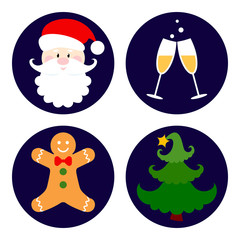 Set of christmas icons. Flat design. Vector illustration EPS10