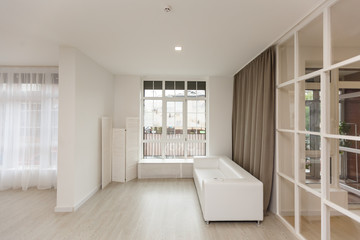 Modern living room window; decor