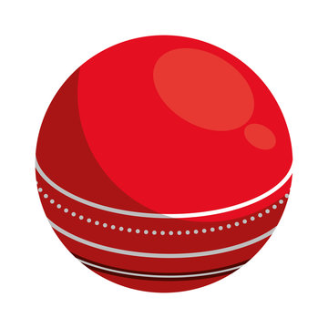 red cricket ball icon cartoon