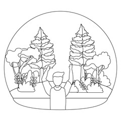 Man in the park seen from behind design