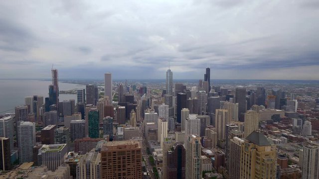 Amazing aerial view over Chicago - travel photography