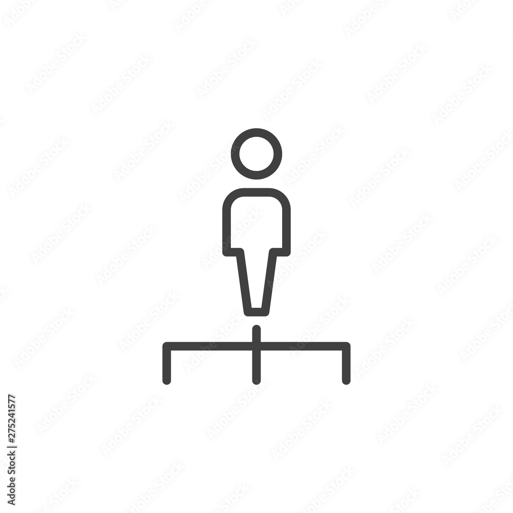 Wall mural human resources line icon. linear style sign for mobile concept and web design. hierarchy structure 