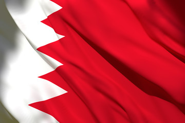 3d rendering of Bahrain flag