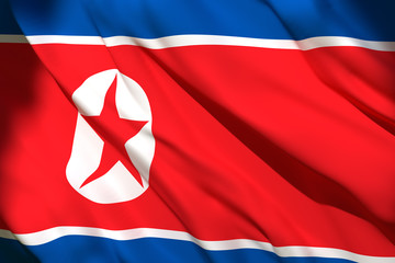 3d rendering of North Korea flag