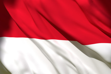 3d rendering of Indonesia flag