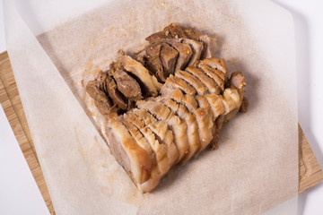 Korean style boiled pork slices called suyuk