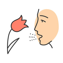 Pollen allergy color icon