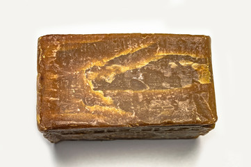 bar of organic household soap on a white background isolate