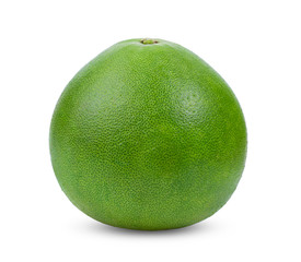 Green pomelo citrus fruit isolated on white background. full depth of field
