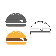 Burger icon vector. Fast food icon. Burger vector silhouette