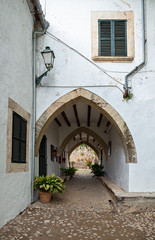 Fototapeta na wymiar Courtyard of the medieval manor alfabia, Spain