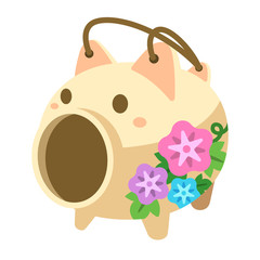 ブタの蚊取り線香（蚊取り豚）のイラスト