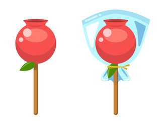 りんご飴のイラスト