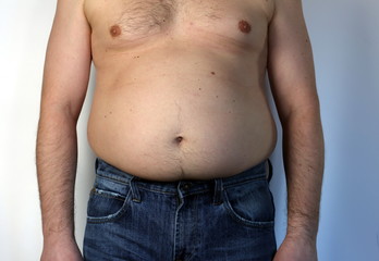 Naklejka premium man with a fat belly