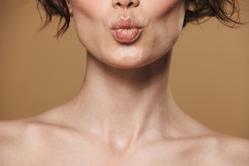 Beauty portrait of a lovely young topless woman