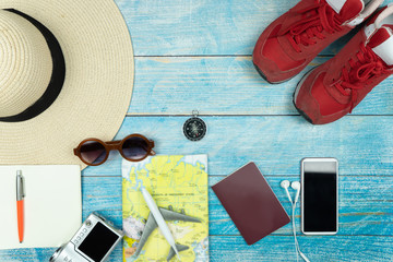 Travel accessories for vacation trip