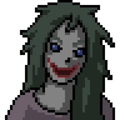 vector pixel art ghost woman