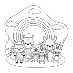 Cat dog rabbit fox raccoon and bear design