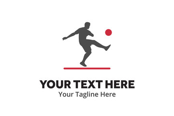 football unique simple logo creative design in flat style with color . soccer creative simple logo creative design in flat style with color