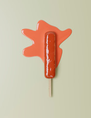 Poster with melted ice cream under the spotlights