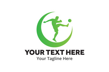 football unique simple logo creative design in flat style with color . soccer creative simple logo creative design in flat style with color