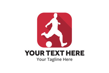 football unique simple logo creative design in flat style with color . soccer creative simple logo creative design in flat style with color