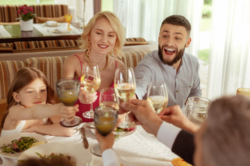 Bearded man celebrating wedding of his aged father