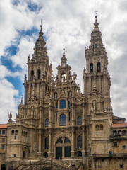 Fototapeta na wymiar Santiago de Compostela Cathedral in the Obradoiro square in Santiago de Compostela (Spain)