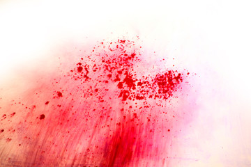 Red color explosion on white background