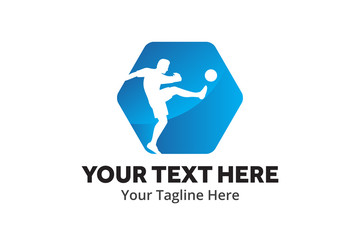 football unique simple logo creative design in flat style with color . soccer creative simple logo creative design in flat style with color