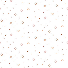 Scratched particles rough dashes seamless vector pattern.