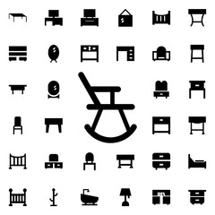 Rocking chair icon. Universal set of furniture for website design and development, app development