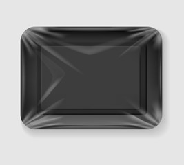 Clear black food tray