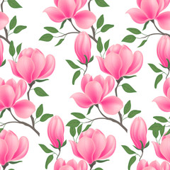 Seamless floral background. Magnolia. vector illustration EPS 10