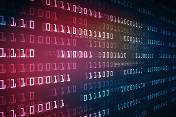 Obraz premium 2d illustration abstract digital binary data on computer screen