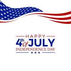 Modern Fourth Of July United States Independence Day Celebration Flag Background Header Banner Blue and Red Color For Personal and all Business Company with High end Look