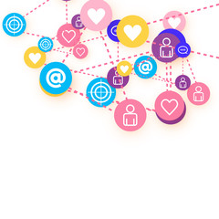 Social media marketing, Communication concept.