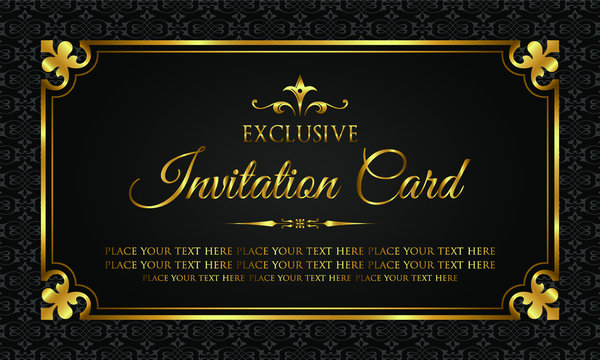 Invitation card - luxury gold and black design