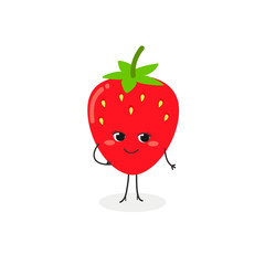 Cute cartoon strawberry vector illustration