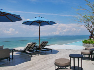 chairs and umbrella on the beach