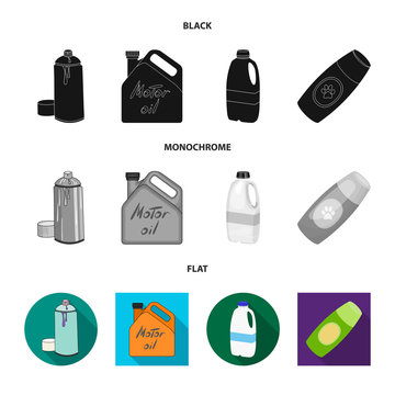 Vector design of plastic and container icon. Set of plastic and packaging stock symbol for web.