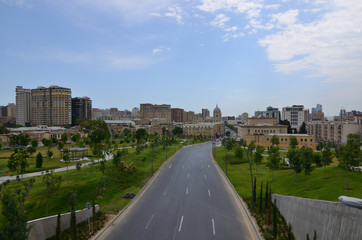 Plakat New park is a favorite place for citizens.Baku Azerbaijan.