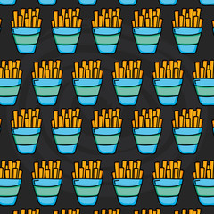 french fries fast food pattern background