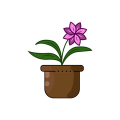 indoor plant color vector icon on white background