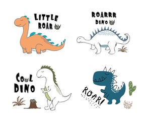 cute dinosaur print . childish vector illustration for kids t shirt, clothes