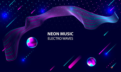 Futuristic lines abstract background neon colors. Vector illustration 