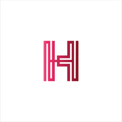 Minimal line letter initial H logo. Abstract and elegant shape font sign. logotype vector design template for personal identity branding, creative industry, web, business, corporate and company