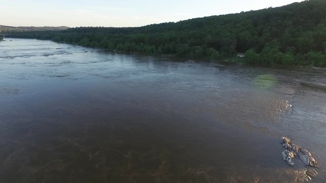 Aerial shot of the Susquehanna river near the chickies rock overlook