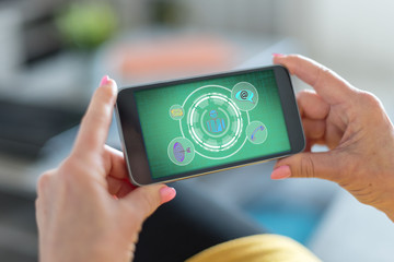 Social marketing concept on a smartphone
