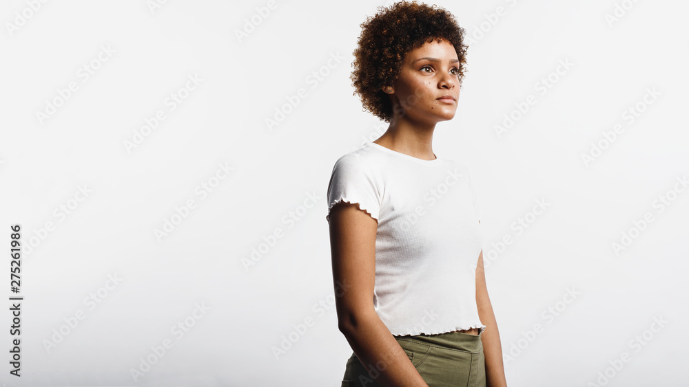 Wall mural portrait of young woman